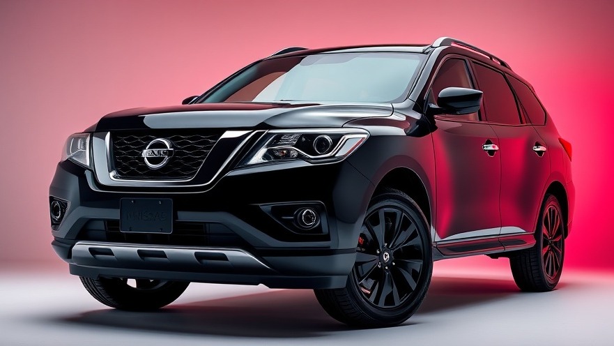 Sleek black Nissan SUV showcasing vibrant colors, reflecting automotive industry struggles.