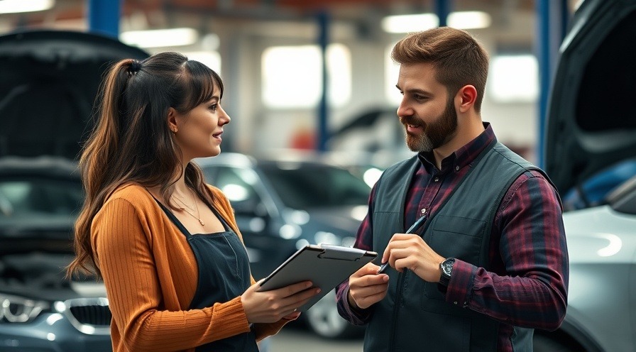 Service writer training enhances customer satisfaction in a bustling auto shop.