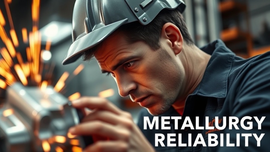 Focused mechanic analyzing metallic truck part amid sparks, showcasing metallurgical innovations.