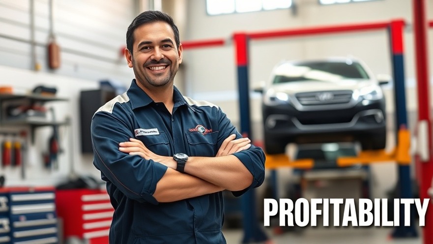 Confident auto repair shop owner exemplifying financial stewardship amidst a well-organized workspace.