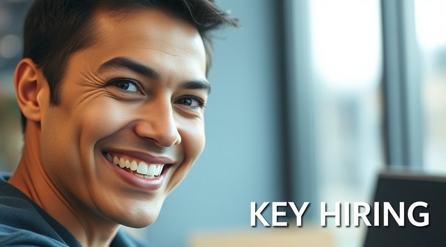 Confident professional smiling in modern office, showcasing auto repair recruitment passion.