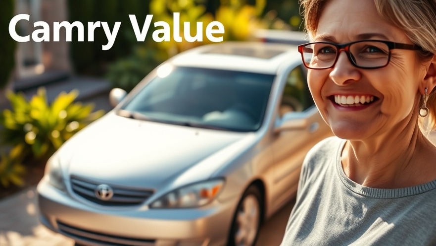 Relieved person next to a pristine 2003 Toyota Camry showcasing high mileage investments.