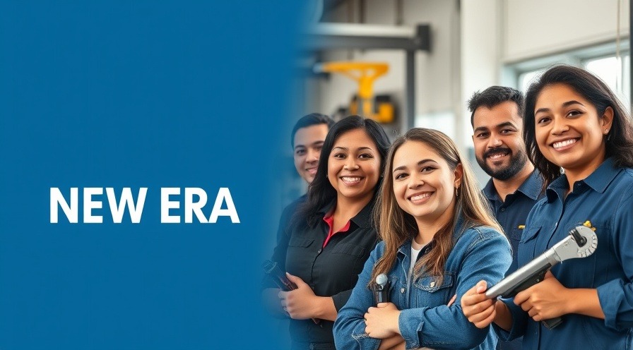 Confident diverse auto repair team highlighting AI in auto repair marketing.