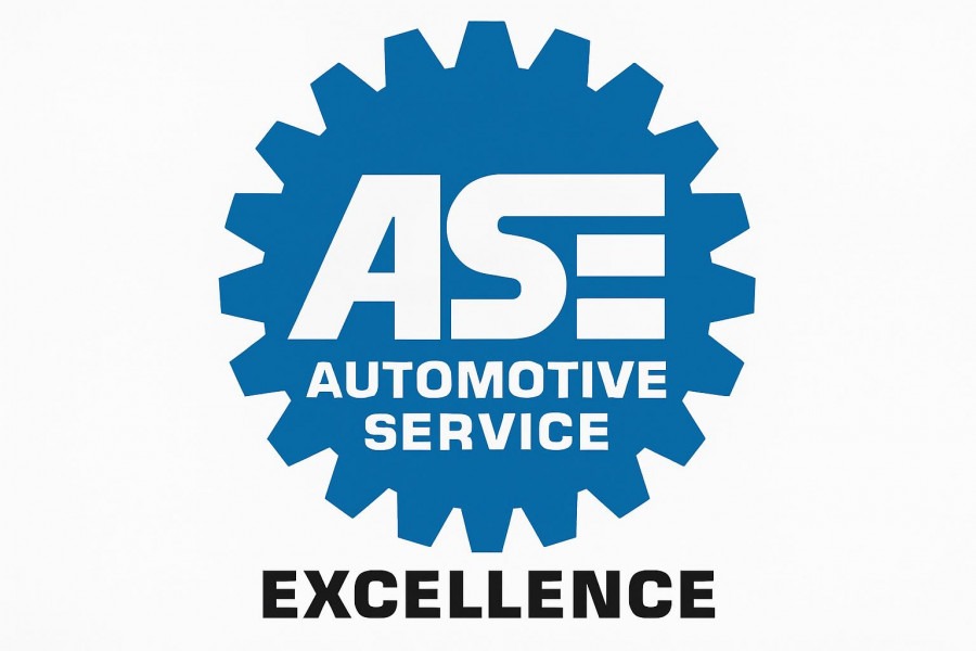 Official ASE certification logo emphasizing automotive service excellence in skilled trades.