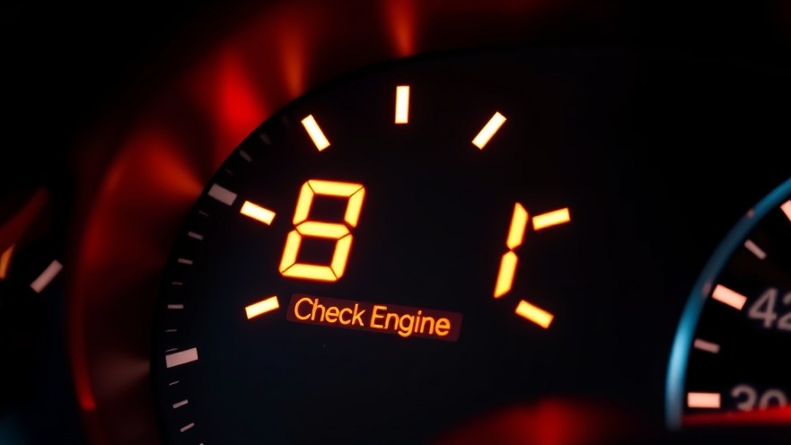 Close-up of a car dashboard with glowing check engine light, showcasing DIY car repair tips.