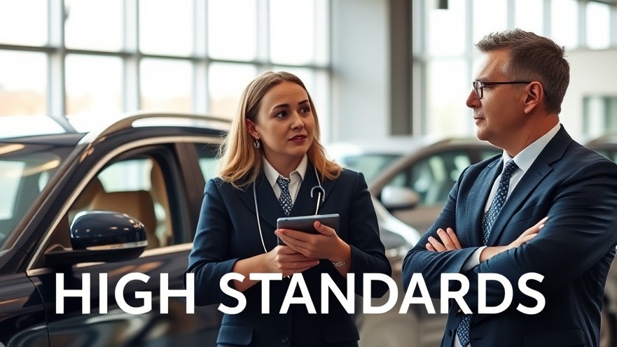 Two auto industry professionals engage emotionally, emphasizing shop reputation and community engagement.