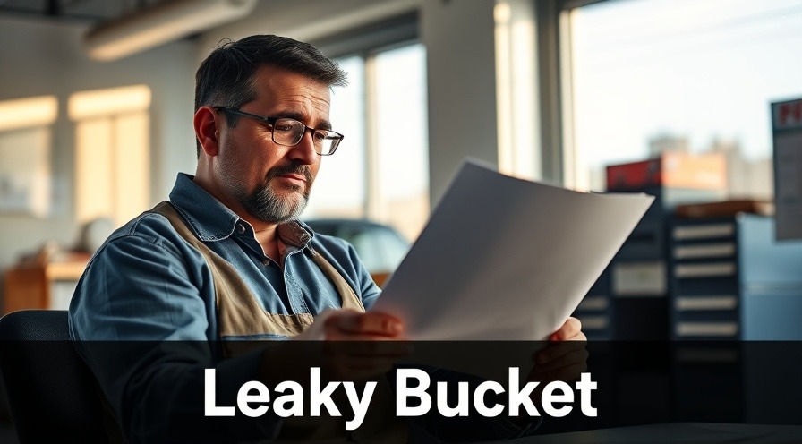 Confident auto repair shop owner reviews documents, highlighting repair shop profitability.