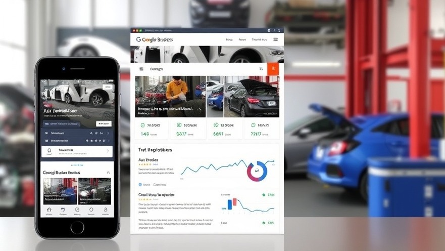 Optimized auto repair shop website on desktop and mobile with Google Business Profile analytics