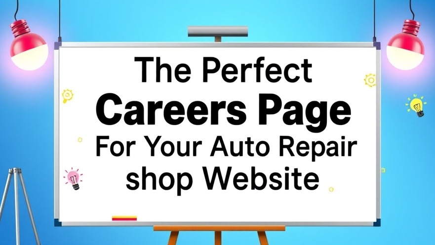 Vibrant digital presentation on auto repair shop careers page, highlighting workplace culture.