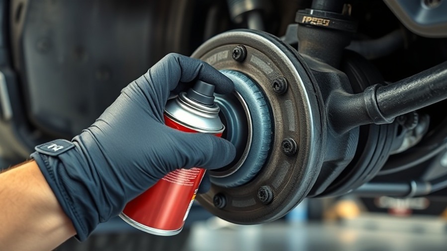 Close-up of car maintenance, inspecting steering joint and addressing creaking noises.