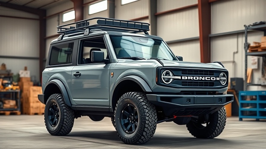 2022 Ford Bronco in bright workshop, showcasing engine maintenance tips for fuel efficiency.