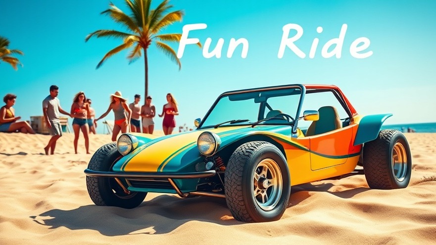 Classic Meyers Manx dune buggy on a vibrant beach for a unique driving experience.