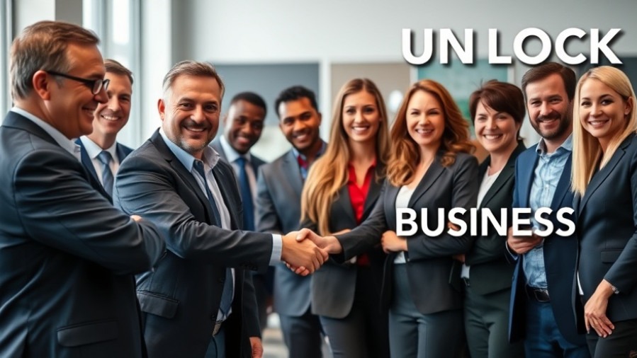 Confident auto shop owner networking with diverse professionals for BNI business referrals.