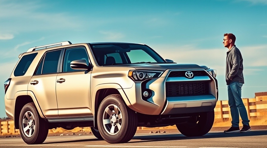 Thoughtful man next to a Toyota 4Runner SUV, exploring resale value and depreciation.