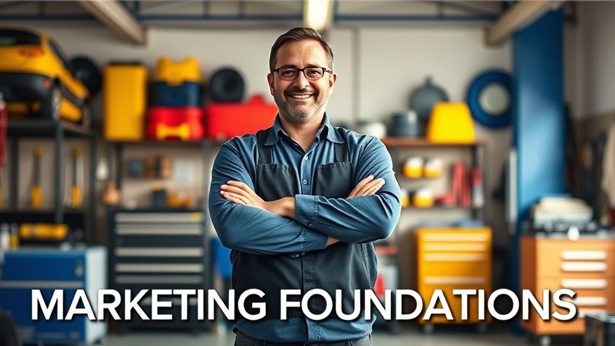 Confident repair shop owner in auto repair bay, showcasing effective repair shop marketing strategies.