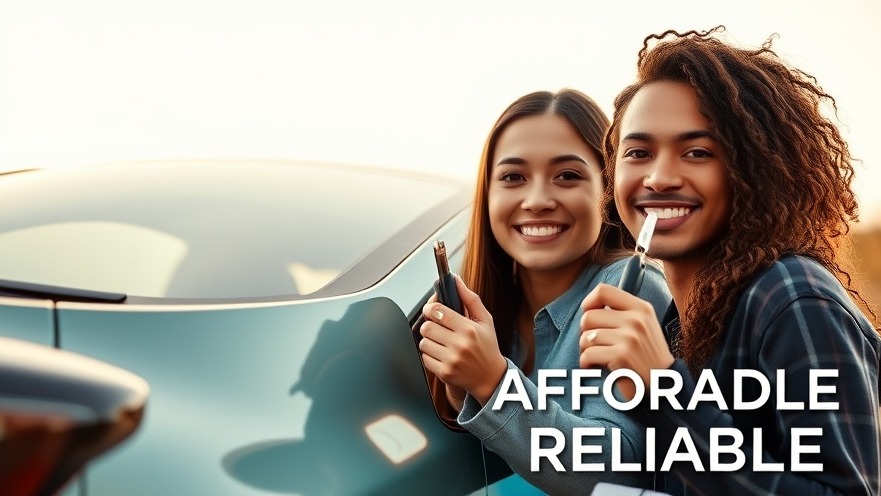 Young diverse couple with a compact car, embodying the best reliable cars.