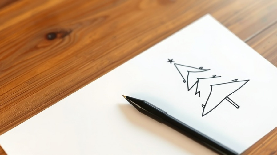 DIY Holiday Window Clings: Christmas tree outline on paper with marker.