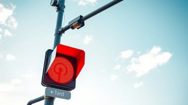 Understanding red light laws: Urban traffic light and sign.