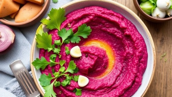 Red Lentil-Beet Hummus