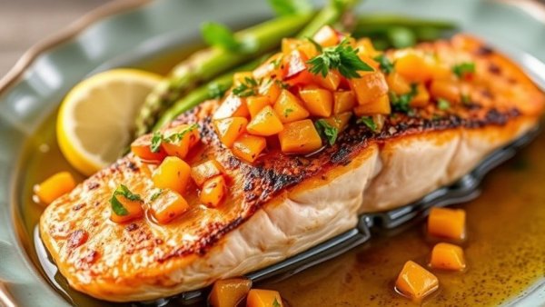 Roasted Salmon With Mandarin Salsa