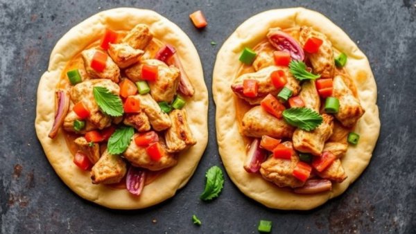 Chicken Shawarma Pita Pizzas