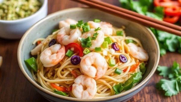 Cold Thai Noodle Salad With Shrimp and Chicken