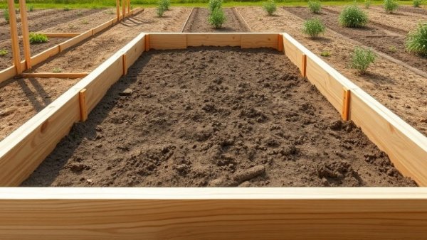 Wooden-framed raised bed for year-round vegetable garden
