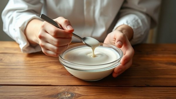 DIY car cleaning slime recipe in progress on a wooden table.