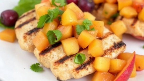 Grilled Chicken With Peach Salsa