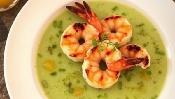 Grilled Shrimp & Cucumber Gazpacho