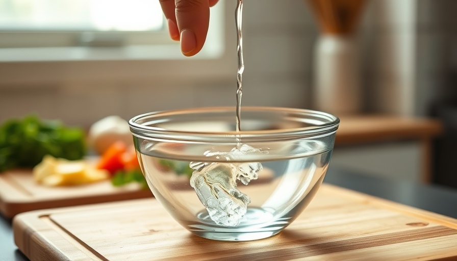 Close-up of pouring liquid into a bowl for Somen Salad preparation.