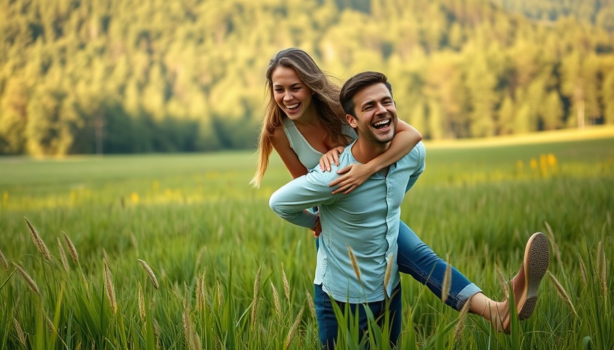 Couple enjoying a peaceful moment in a sunny field, depicting how relationship feedback loops improve mental health.