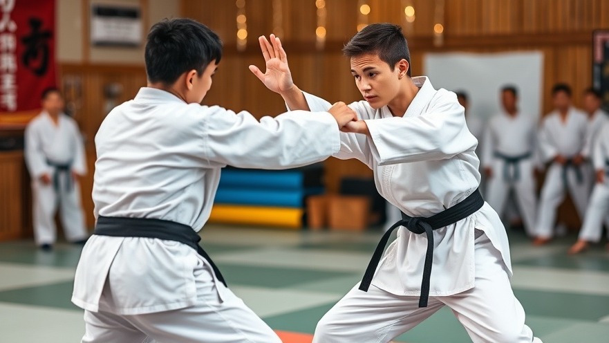 Energetic karate student showcasing self-defense technique at Okinawan Karate Gurnee IL.