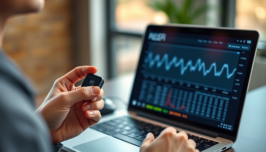 Using Pulse-Fi technology to measure heart rate displayed on laptop.