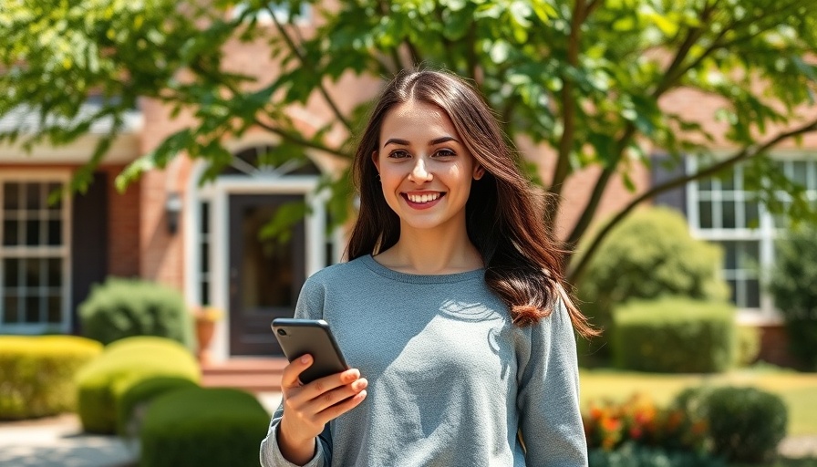 Community member in front of a brick house with garden, St. Louis.