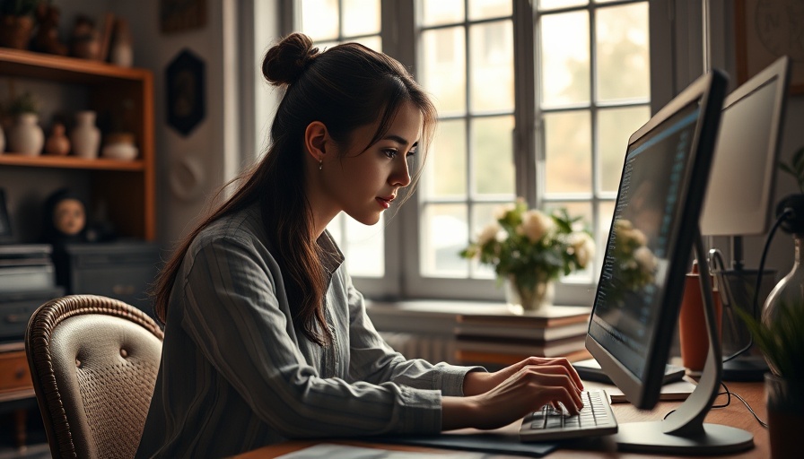 Woman studying cryptocurrency in retirement plans on a laptop.