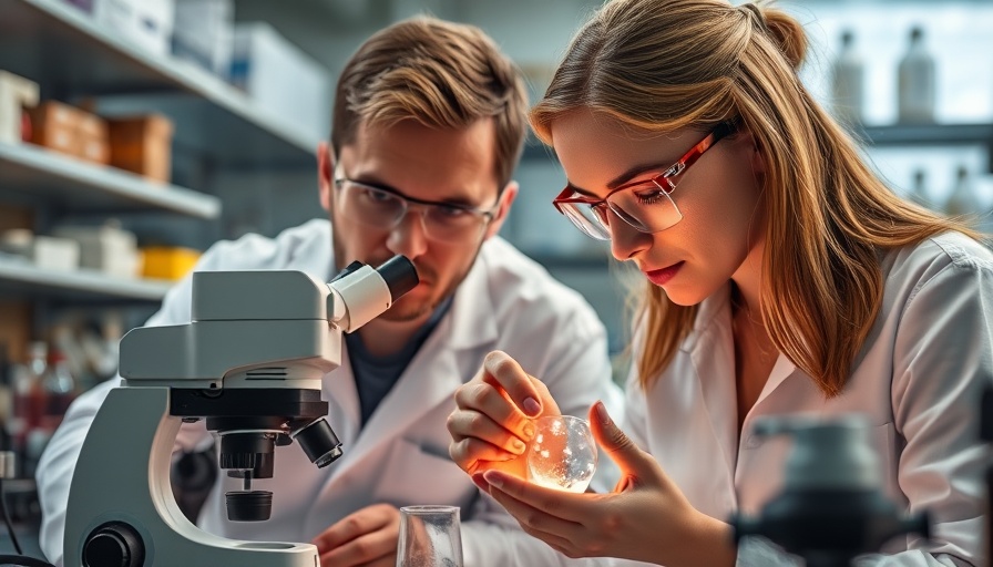 Researchers examining quantum materials through microscopy in a lab.
