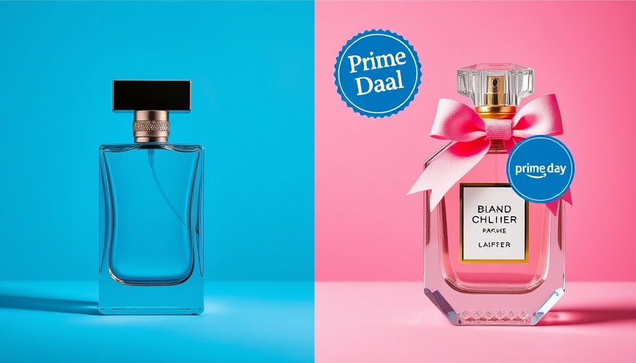 Prime Big Deal Days 2025 perfume promotion with colorful graphics.