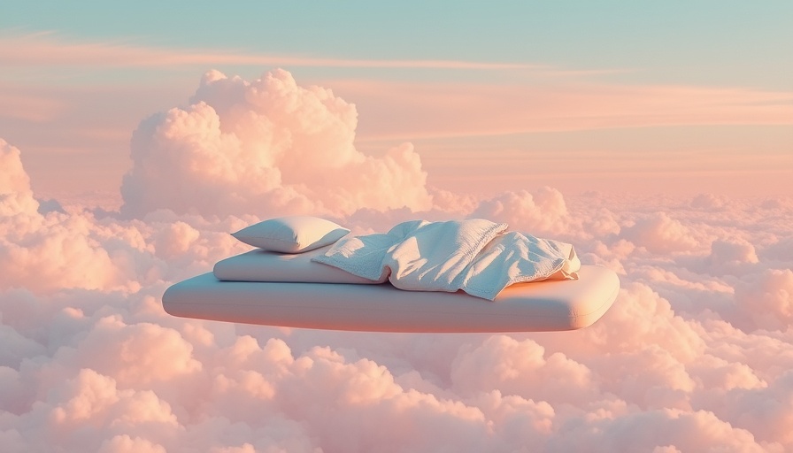 Floating bed among clouds for best sounds for sleep.