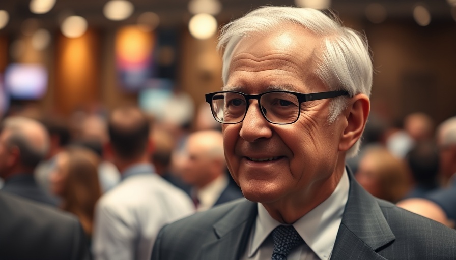 Older gentleman at event discussing Warren Buffett stock picks.