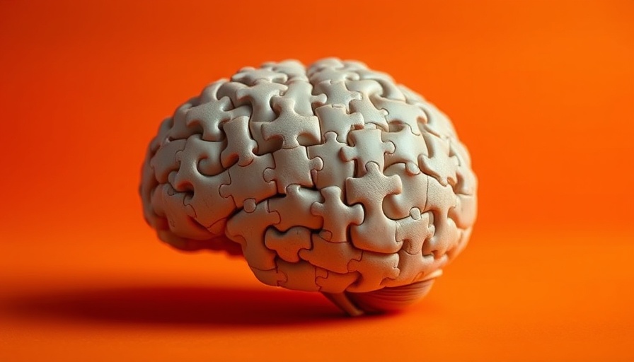 Puzzle-shaped brain on an orange backdrop, representing behavioral health networks.