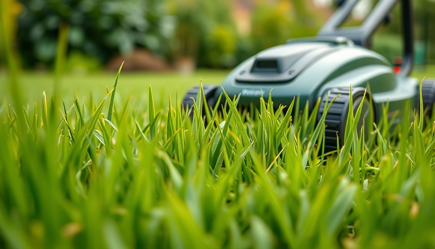 Robotic lawn mower cutting grass for lawn care in Shelby MI.
