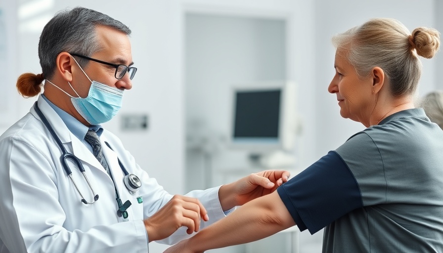 Healthcare professional checks blood pressure, related to health insurance premiums Ohio.