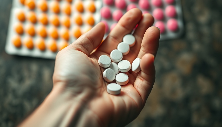 Hand holding pills with medicine background, GLP-1 coverage