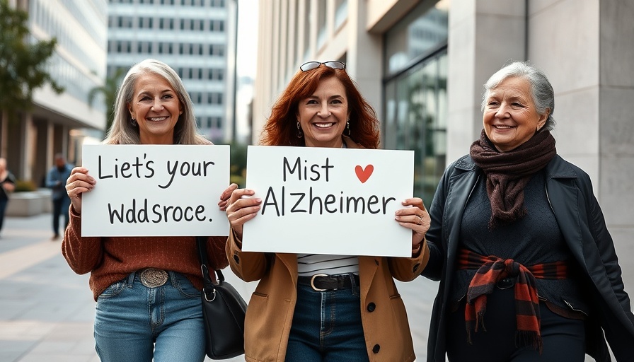 Participants holding signs at Walk to End Alzheimer’s event.