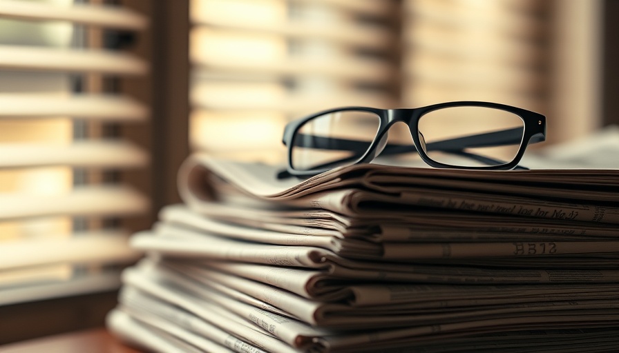 Reading glasses on newspapers symbolize Medicaid and Tariffs Misrepresentation.