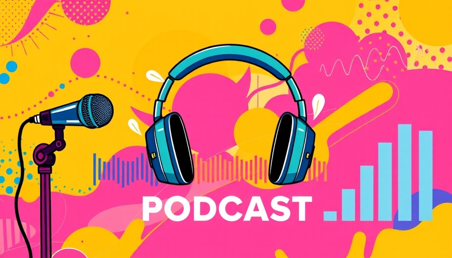 Podcast illustration with microphones and headphones - Government Shutdown Medicare Medicaid Impact