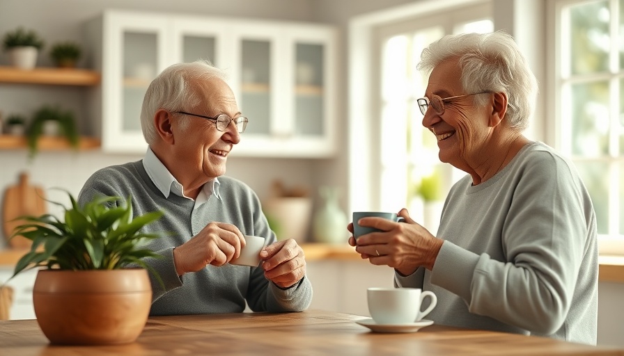 Elderly couple enjoying coffee in a cozy kitchen, exemplifying retirement savings impact on spending.