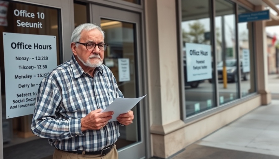 Senior man entering Social Security office in Muskegon