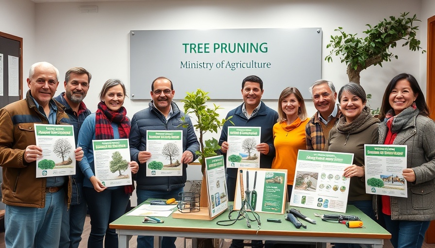 Tree pruning education event at Ministry of Agriculture with seven participants.